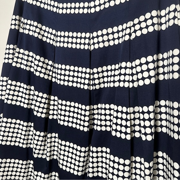 Talbots Woman Navy & White Polka Dot Pleated Skirt Stretch Cotton A-Line 16WP - Picture 6 of 15